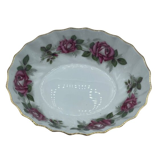 VTG Royal Adderley Bone China Miss Canada Rose Trinket Candy Dish Bowl 5.25" - Picture 1 of 6